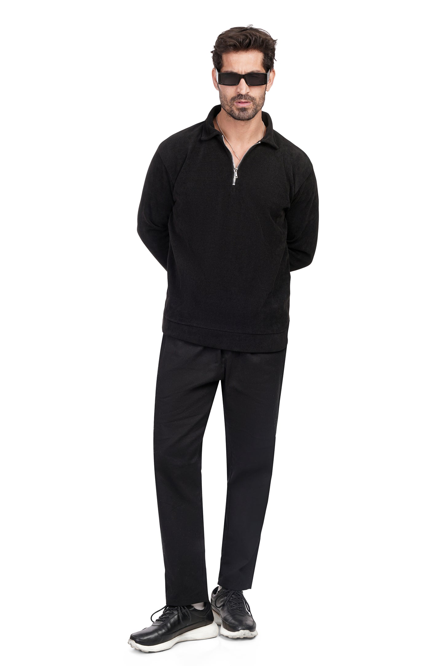 Mode Quarter Zipper - Black