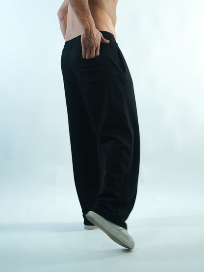 Wide Leg Sweatpants - Black