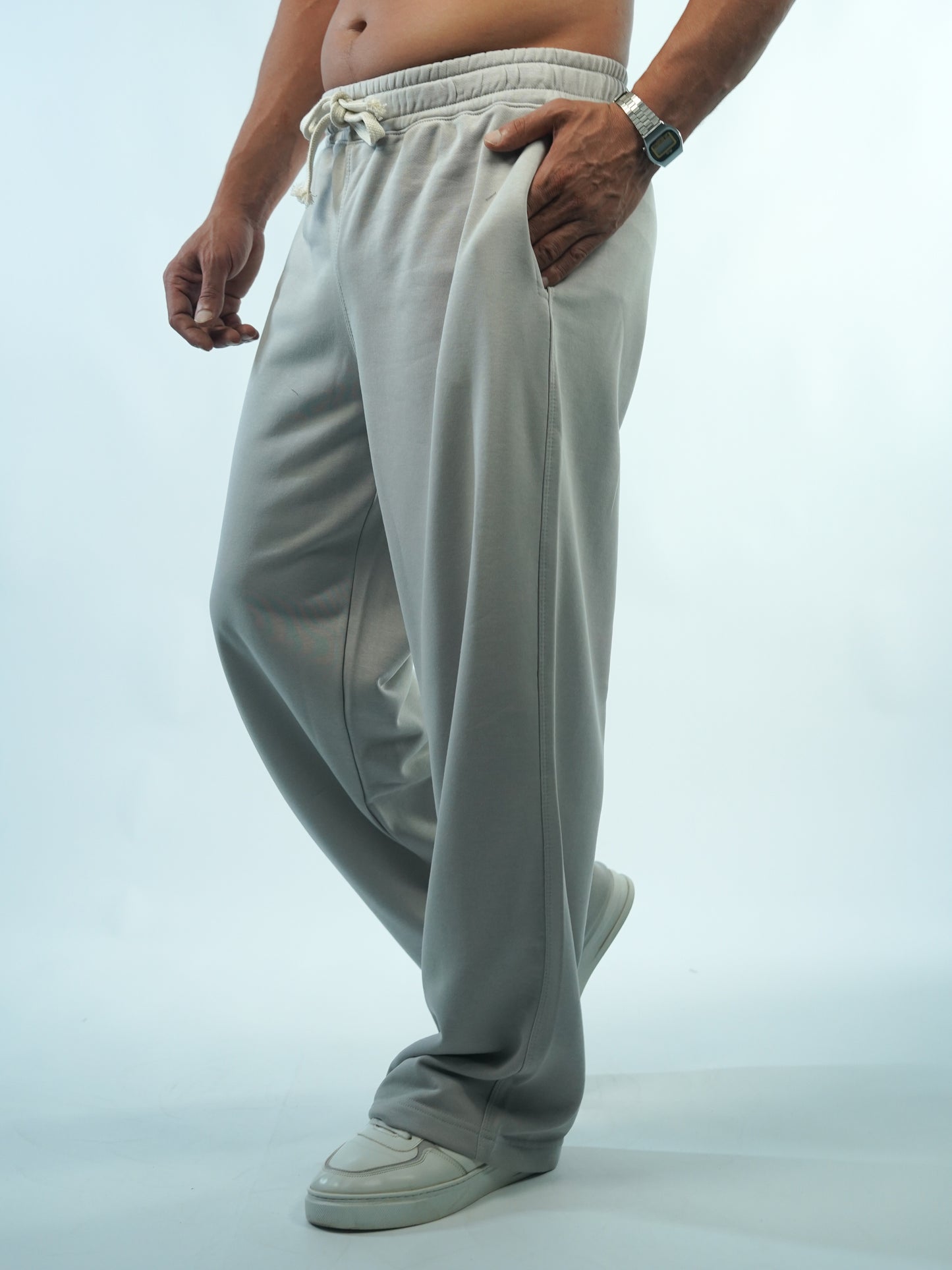 Wide Leg Sweatpants - Gray