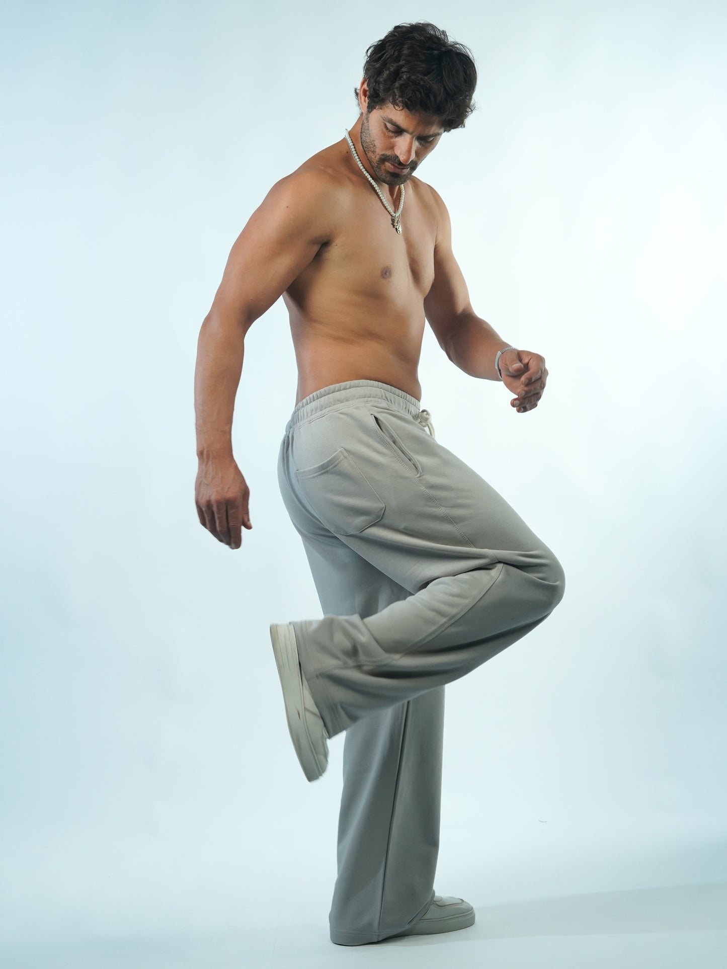 Wide Leg Sweatpants - Gray