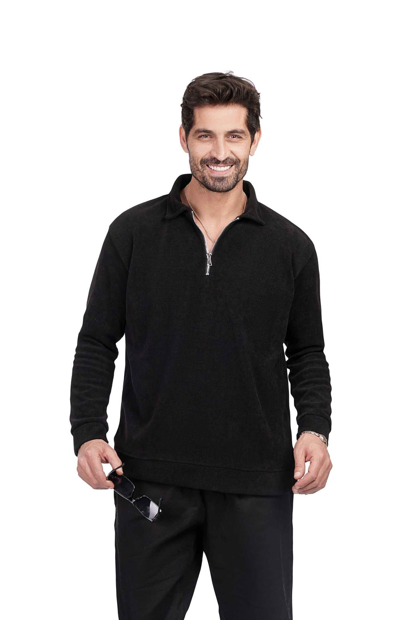 Mode Quarter Zipper - Black