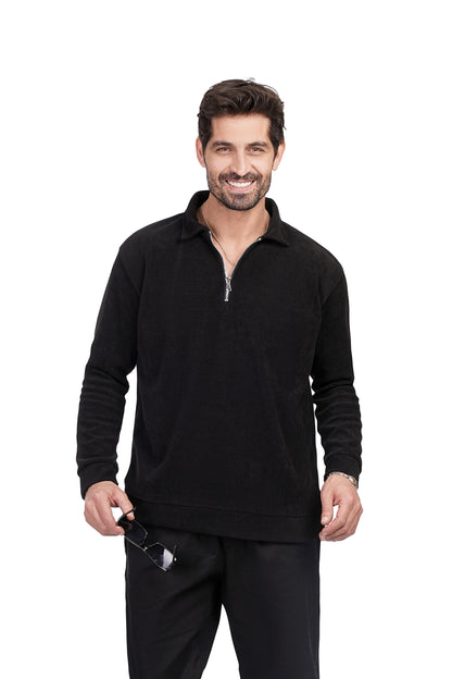 Mode Quarter Zipper - Black