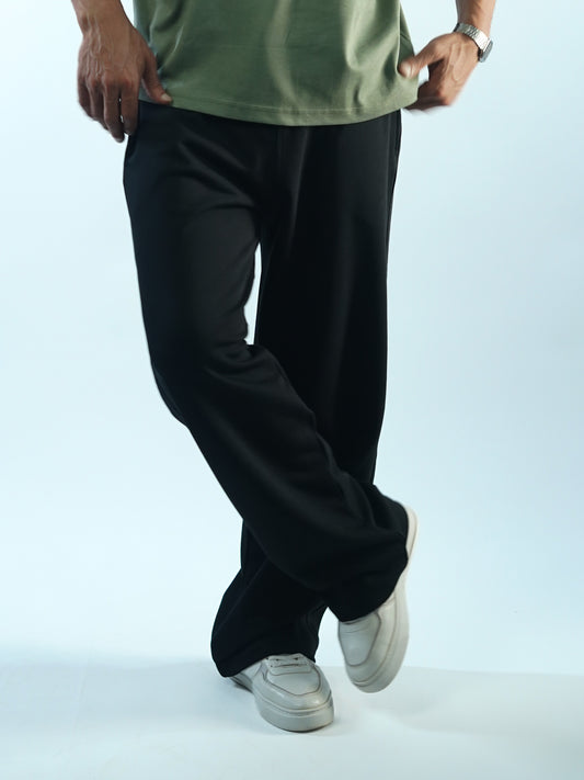 Wide Leg Sweatpants - Black